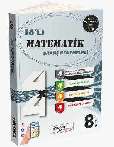 8. Sınıf Pisagor 16`lı Matematik Branş Denemeleri - 1