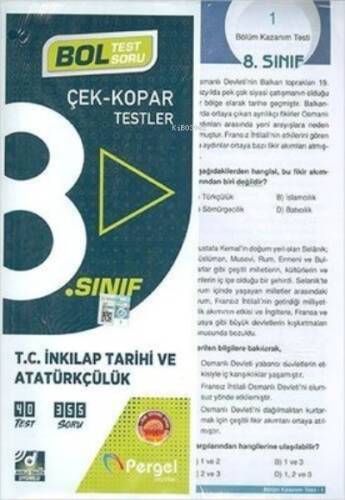 8. Sınıf T.C. İnkılap Tarihi ve Atatürkçülük Çek Kopar Testler Pergel Yayınları - 1