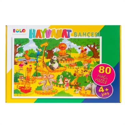 80 Parça Puzzle Hayvanat Bahçesi Eolo Eğitici Oyuncak - 1