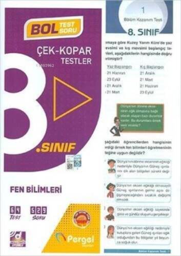 8.Sınıf 2022 Fen Bilimleri Çek Kopar Testler Pergel Yayınları - 1