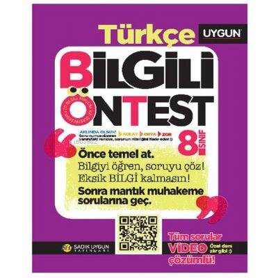 8.Sınıf Bilgili Ön Test Türkçe - 1