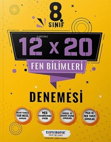 8.Sınıf T.C. Fen Bilimleri 12x20 Deneme Kitabı Sistematik Yayınları - 1