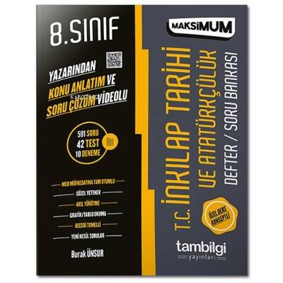 8.Sınıf T.C İnkılap Tarihi Ve Atatürkçülük Defter/Soru Bankası Tambilgi Yayınları - 1