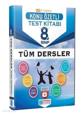 8.Sınıf Tüm Dersler Konu Özetli Video Çözümlü Test Kitabı Evrensel İletişim Yayınları - 1