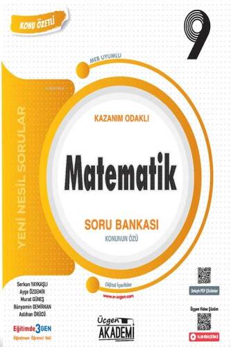 9. Sınıf Matematik Konunun Özü Soru Bankası Üçgen Akademi Yayınları - 1