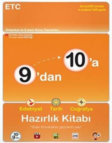 9'dan 10'a Edebiyat Tarih Coğrafya Hazırlık Kitabı - 1