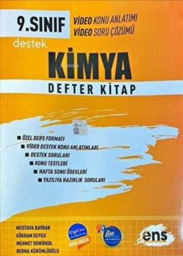 9.Sınıf Defter Kitap Kimya - 2023 - 1