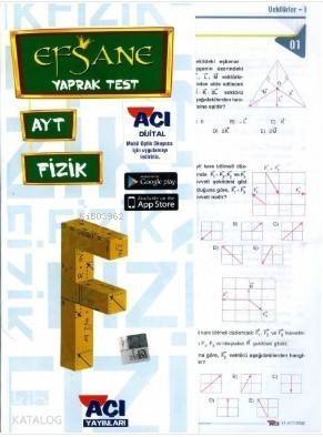 Açı Yayınları AYT Fizik EFSANE Çek Kopart Yaprak Test - 1