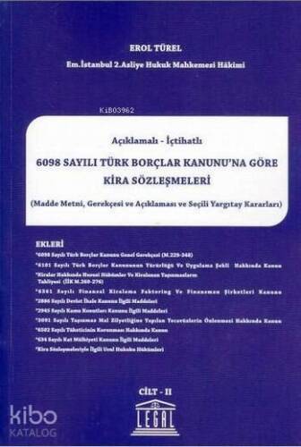 Açıklamalı-İçtihatlı 6098 Sayılı Türk Borçlar Kanunu'na Göre Kira Sözleşmeleri (2 Cilt Takım) - 1