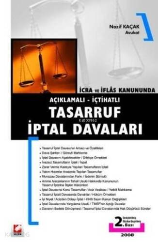 Açıklamalı İçtihatlı Tasarruf İptal Davaları; İcra ve İflas Kanununda - 1