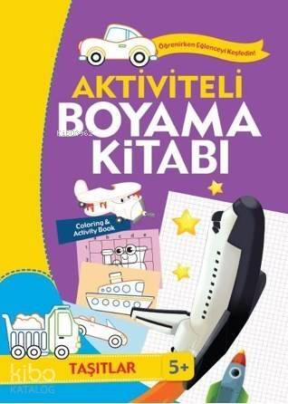 Aktiviteli Boyama Kitabı; Taşıtlar Mor - 1