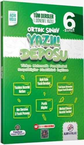 Alan Yayınları 6. Sınıf Tüm Dersler Ortak Sınav 1. Dönem 1. Yazılı - 1