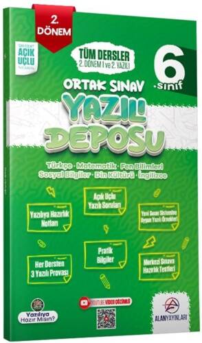 Alan Yayınları 6. Sınıf Tüm Dersler Ortak Sınav 2. Dönem 1. ve 2. Yazılı - 1