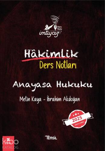 Anayasa Hukuku;Hakimlik Ders Notları - 1