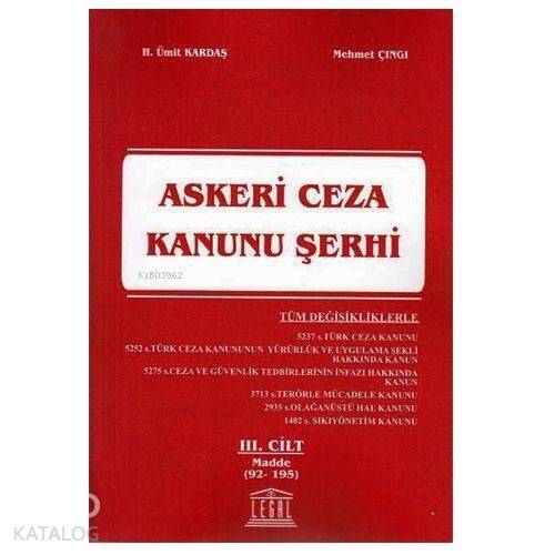 Askeri Ceza Kanunu Şerhi 3. Cilt (Madde 92-195) - 1