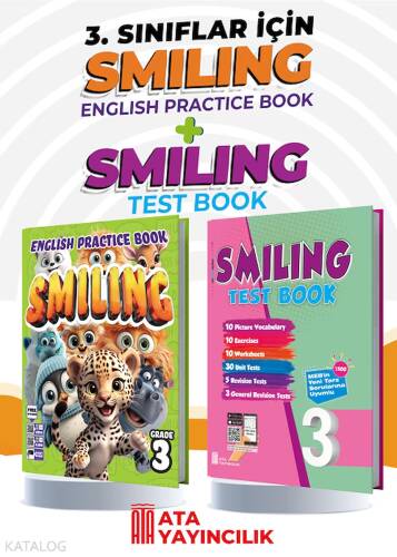 Ata Yayıncılık 3. Sınıf Smiling English Practice Book + Smiling Test Book Set - 1