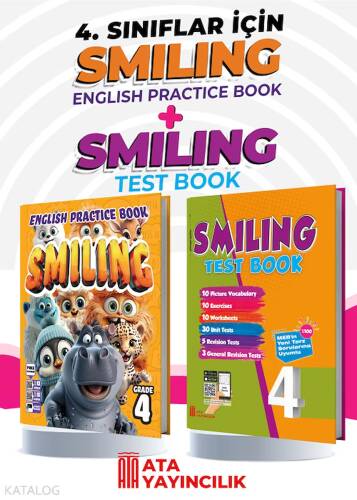 Ata Yayıncılık 4. Sınıf Smiling English Practice Book + Smiling Test Book Set - 1