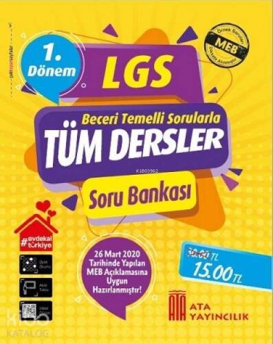 Ata Yayınları 8. Sınıf 1. Dönem LGS Tüm Dersler Soru Bankası Ata - 1