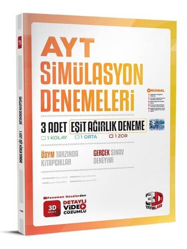 AYT 3D Eşit Ağırlık 3'LÜ Simülasyon Deneme - 1