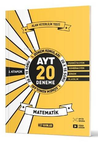 Ayt Matematik 20'Li İlk Dönem Deneme 2.Kitap - 1