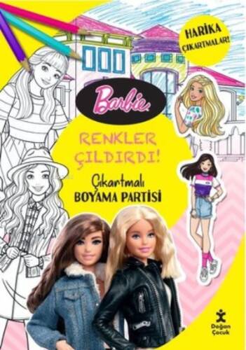 Barbie Renkler Çıldırdı Çıkartmalı Boyama Partisi - 1