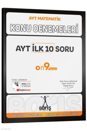 Barış Yayınları AYT Matematik İlk 10 Soru Konu Denemeleri - 1