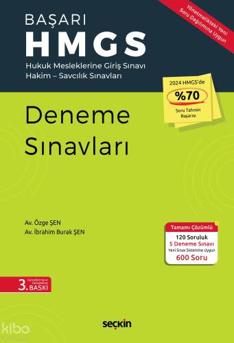 Başarı – HMGS Deneme Sınavları;Hukuk Mesleklerine Giriş Sınavı Hakim – Savcılık Sınavları - 1