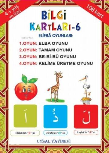 Bilgi Kartları - 6 (4+ Yaş); Elifba Oyunları - 1