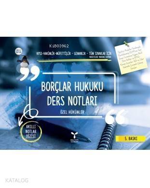 Borçlar Hukuku Ders Notları; Özel Hükümler - 1