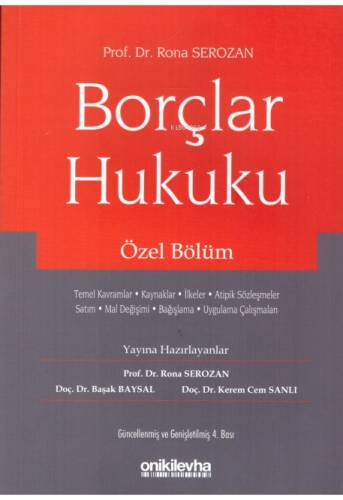 Borçlar Hukuku Özel Bölüm - 1