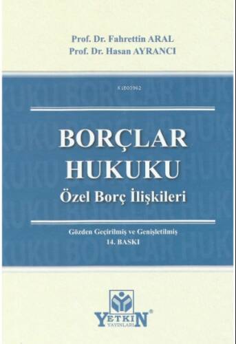 Borçlar Hukuku Özel Borç İlişkileri - 1