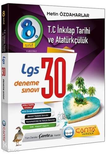 Çanta Yayınları 8. Sınıf LGS T.C. İnkılap Tarihi ve Atatürkçülük 30 Deneme Sınavı Çanta - 1