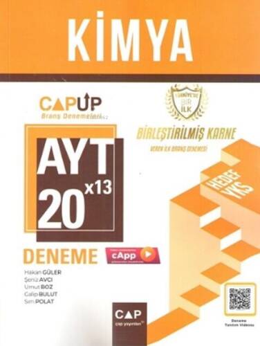 Çap Yayınları AYT Kimya 20 X 13 Up Deneme - 1