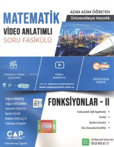 Çap Yayınları Matematik Fonksiyonlar 2 Video Anlatımlı Soru Fasikülü - 1