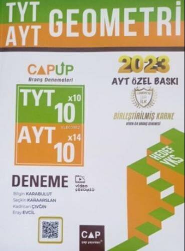 Çap Yayınları TYT AYT Geometri Deneme 2023 Özel Baskı - 1