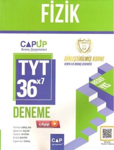 Çap Yayınları TYT Fizik 36 x 7 Up Deneme - 1