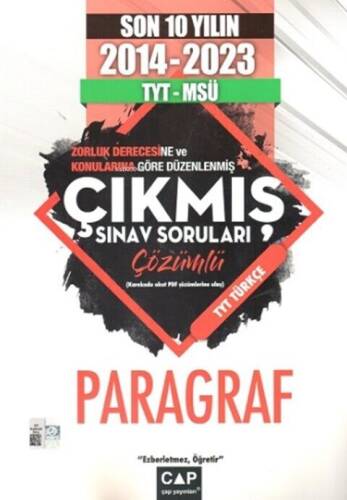 Çap Yayınları TYT MSÜ Paragraf Son 10 Yıl Çıkmış Sorular - 1