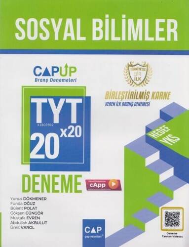 Çap Yayınları TYT Sosyal Bilimler 20 x 20 Deneme - 1