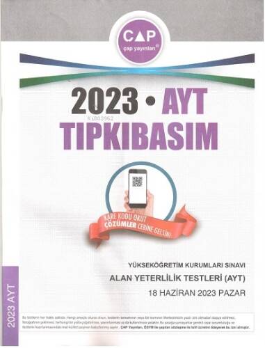 Çap Yks Ayt Tıpkı Basım 2023 - 1