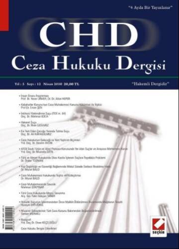 Ceza Hukuku Dergisi – 2012 Yılı Abonelik - 1