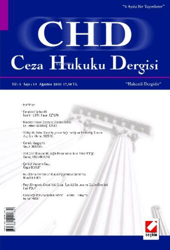 Ceza Hukuku Dergisi – 2019 Yılı Abonelik - 1