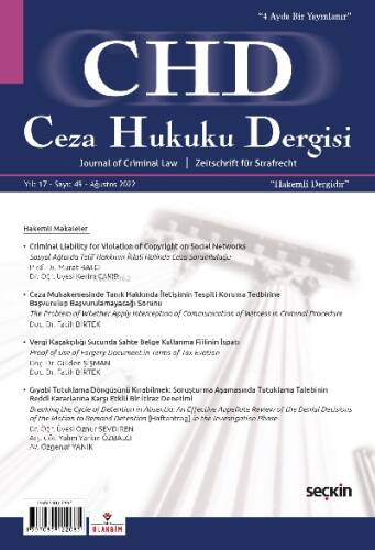 Ceza Hukuku Dergisi – 2023 Yılı Abonelik - 1