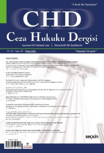 Ceza Hukuku Dergisi Sayı: 45 – Nisan 2021 - 1