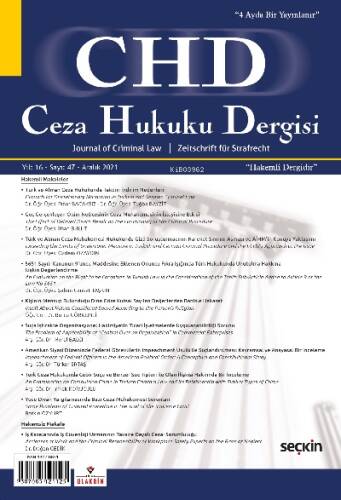 Ceza Hukuku Dergisi Sayı: 47 –Aralık 2021 - 1