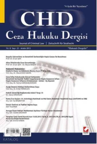 Ceza Hukuku Dergisi Sayı:23 Aralık 2013 - 1