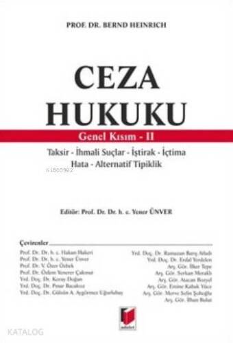 Ceza Hukuku; Genel Kısım-II - 1