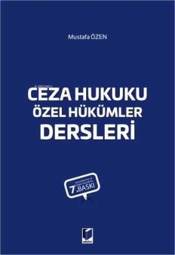 Ceza Hukuku Özel Hükümler Dersleri - 1