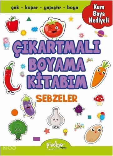 Çıkartmalı Boyama Kitabım - Sebzeler (Boya Kalemi Hediyeli) - 1