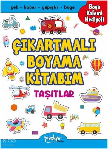 Çıkartmalı Boyama Kitabım - Taşıtlar (Boya Kalemi Hediyeli) - 1