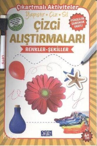 Çizgi Alıştırmaları - Renkler Şekiller; Yapıştır - Çiz - Sil - 1